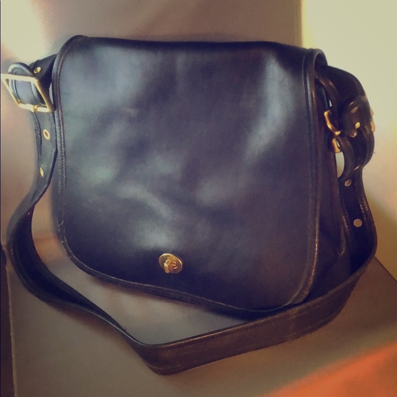 Coach Handbags - Black leather Coach bag / satchel - vintage